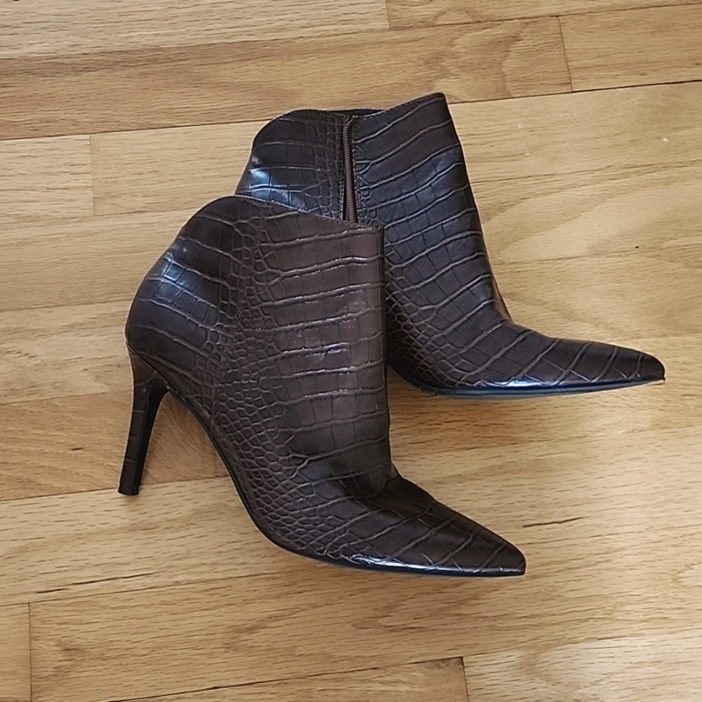 Nine West Finny Croc Embossed Bootie